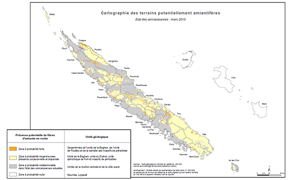 carte alea amiante nc